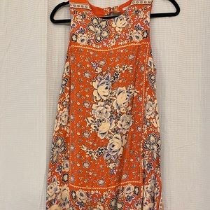 Orange high neck dress